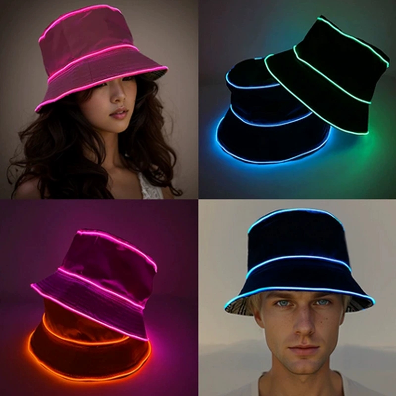 Led El Wire - Chapéu de Pescador Luminoso LED de