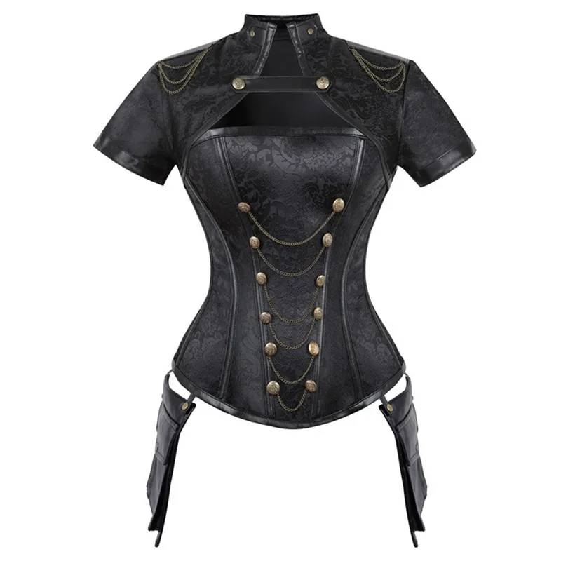 Boning Corset Steel - Mulheres medievais overbust espartilho steampunk roupas