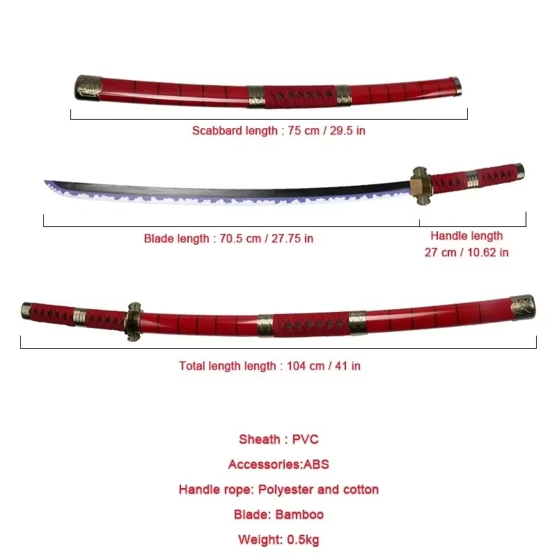 40incn roronoa zoro katana nin - Cosplay Prop Katana avaliação e preço