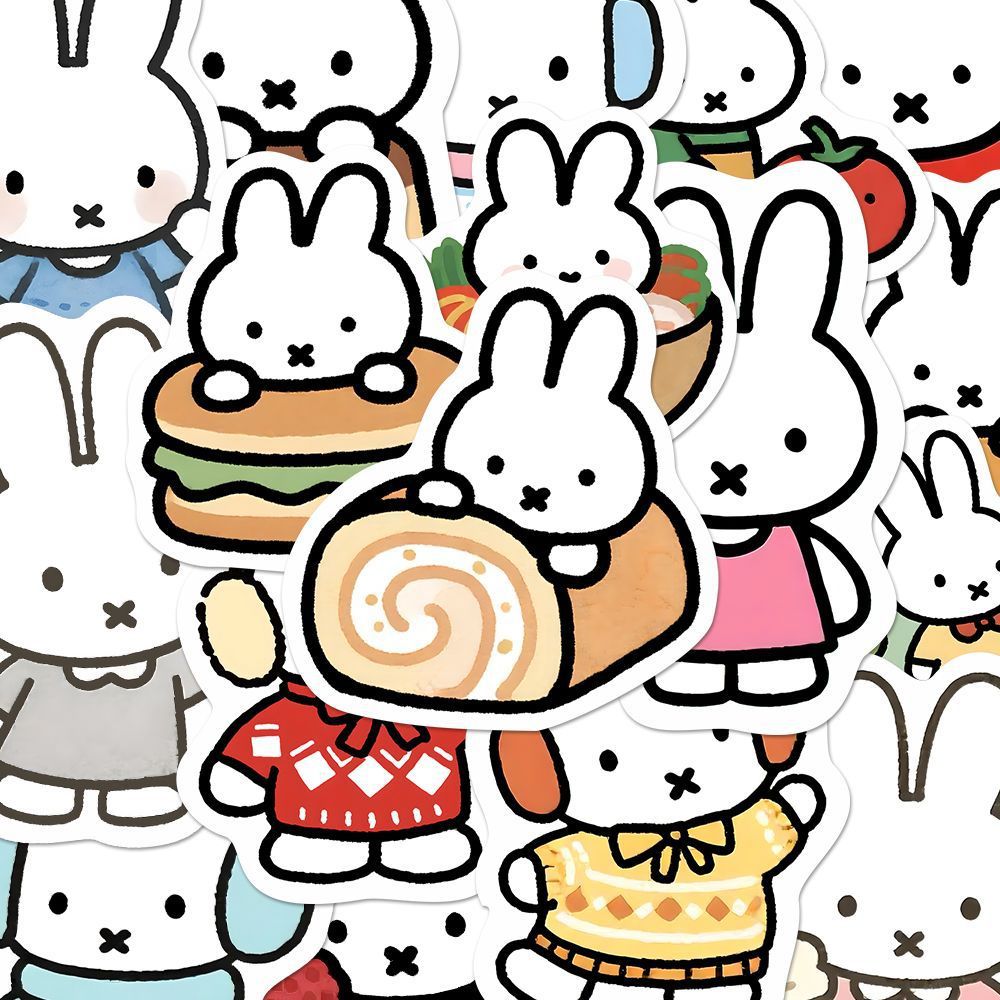 80PCS Adesivos Kawaii Miffy pa - Cosplay Floating Prop avaliação e preço
